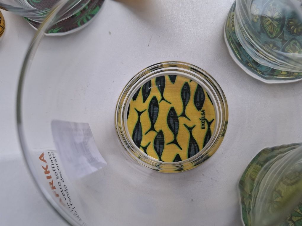 Excelsa Afrika zestaw 4 szklanek z ozdobnym dnem poj 340ml