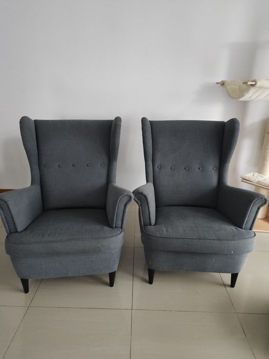 Komplet foteli Uszak z podnóżkami