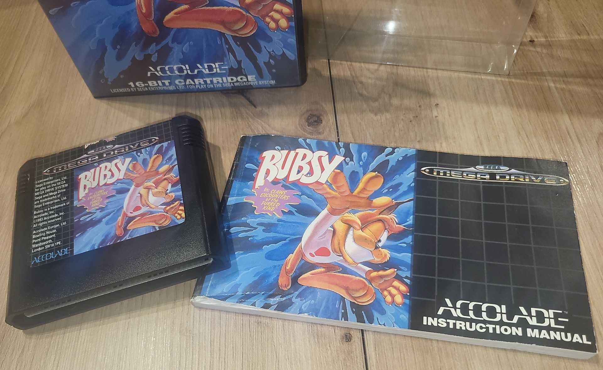 Gra Bubsy - SEGA Mega Drive - BDB- stan Komplet +Protektor