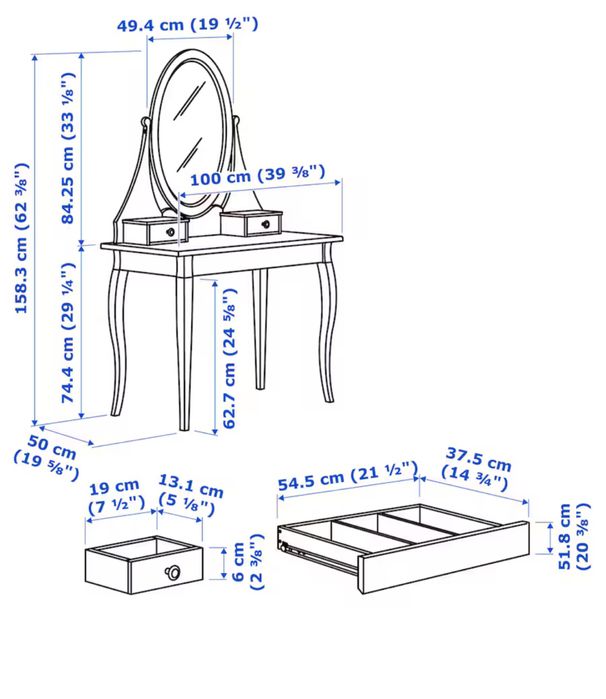 Toaletka Ikea Hemnes 100x50 cm uzywana