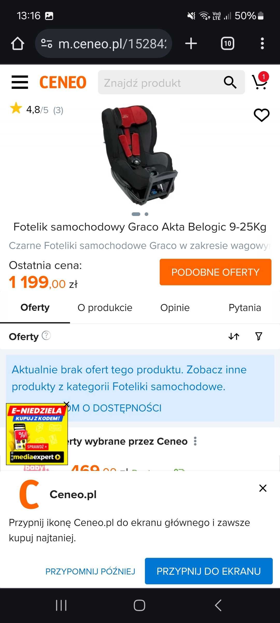 Fotelik Graco Akta Belogic 9-25 kg