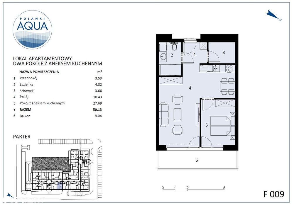 Polanki Aqua| segment F009 |2-pokojowy Apartament
