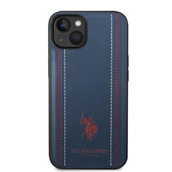 Etui U.S. Polo Assn. Stitch do iPhone 14/15/13 6,1" Granatowa Skóra