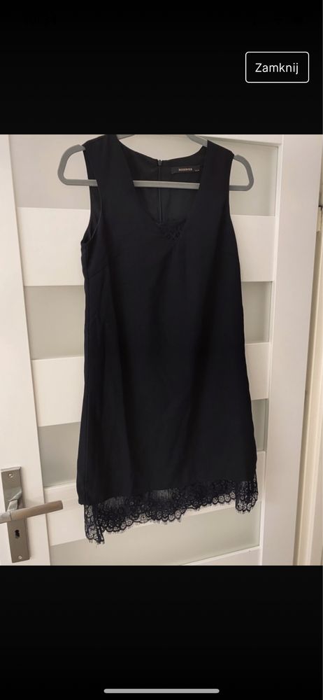 Czarna sukienka wykonczona koronką rozmiar 34