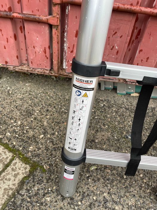 Drabina aluminiowa teleskopowa przystawna HIGHER 440 cm - II Gatunek