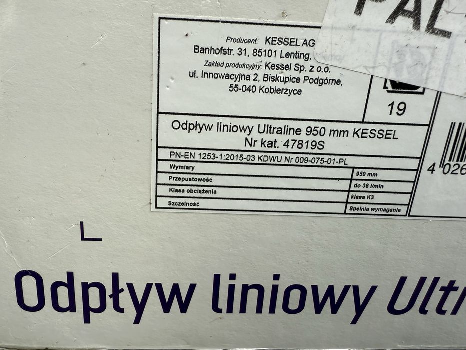 Odpływ liniowy Kessel Ultraline 950mm