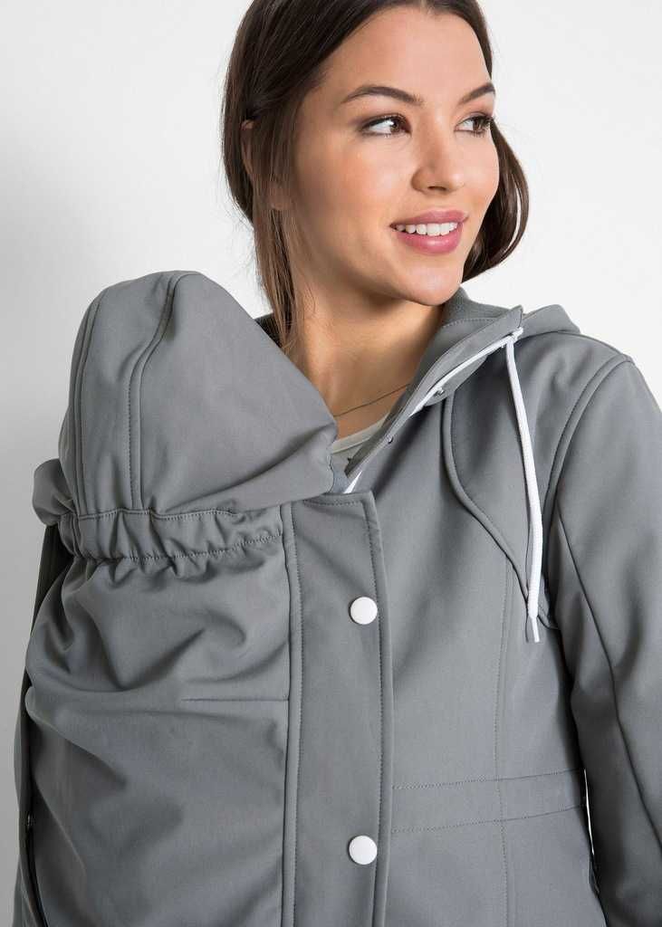Kurtka ciążowa Przeciwdeszczowa  z wstawką dla dzidziusia - Softshell