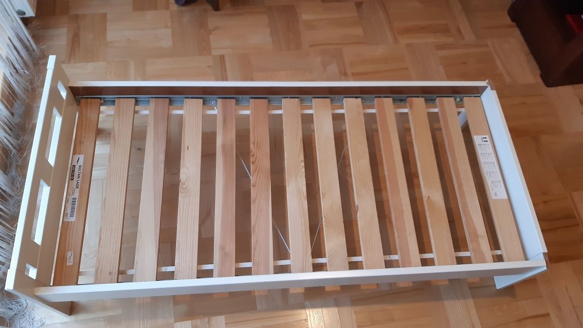 Łóżko dla dziecka Ikea Kritter 70×160, materac, pokrowiec