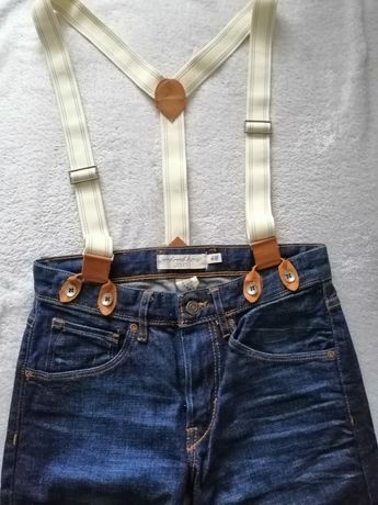 Nowe Spodnie jeans z szelkami H&M 158-164