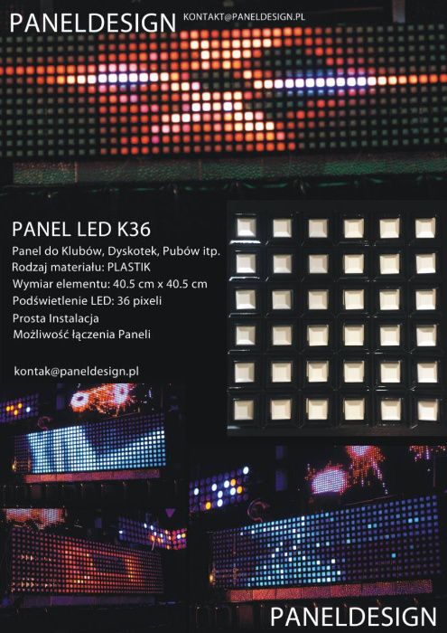 Panel LED K36 RGB do Klubu, Dyskoteki, MADRIX