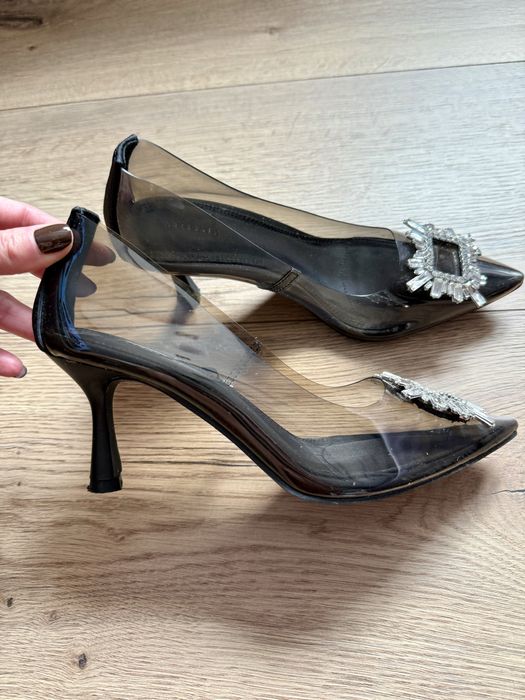 Transparentne czółenka szpilki Reserved 36