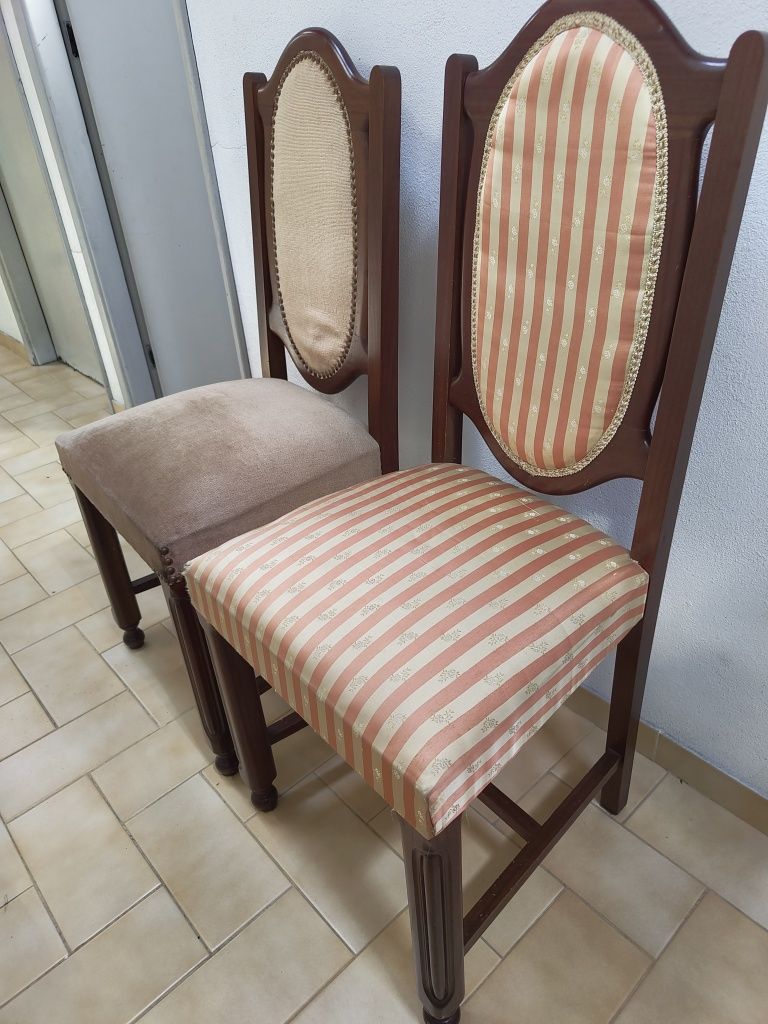 Vendo 2 cadeiras estufadas em tecido