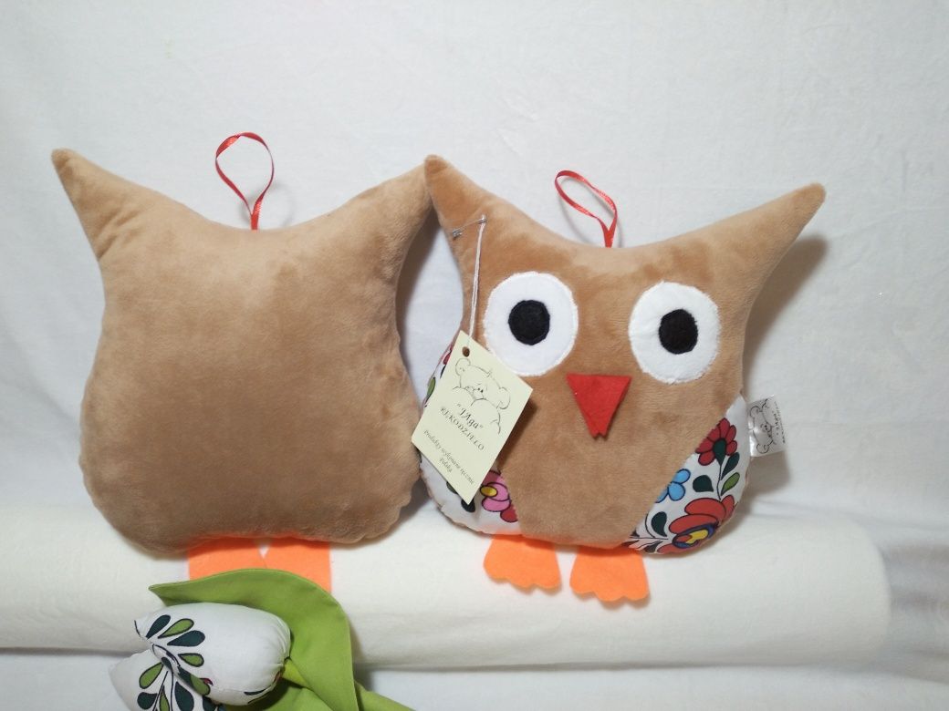 Przytulanka sowa 20cm rękodzieło