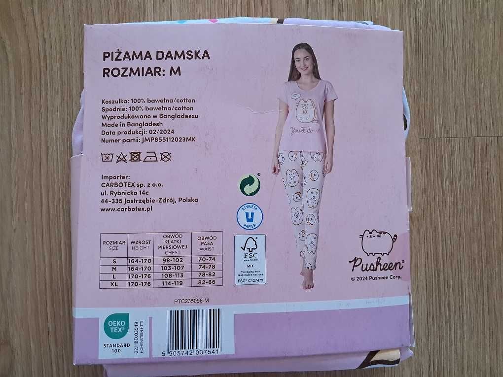 Piżama damska PUSHEEN rozmiar M nowa