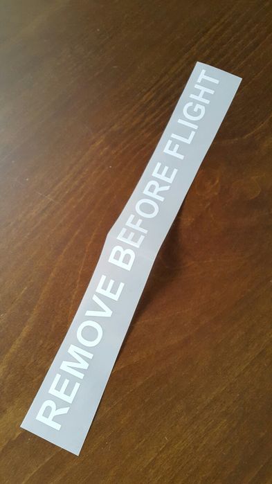 Naprasowanka nadruk REMOVE BEFORE FLIGHT