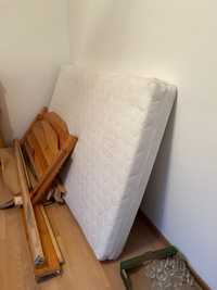 Łóżko sosnowe z materacem 120/200 używane