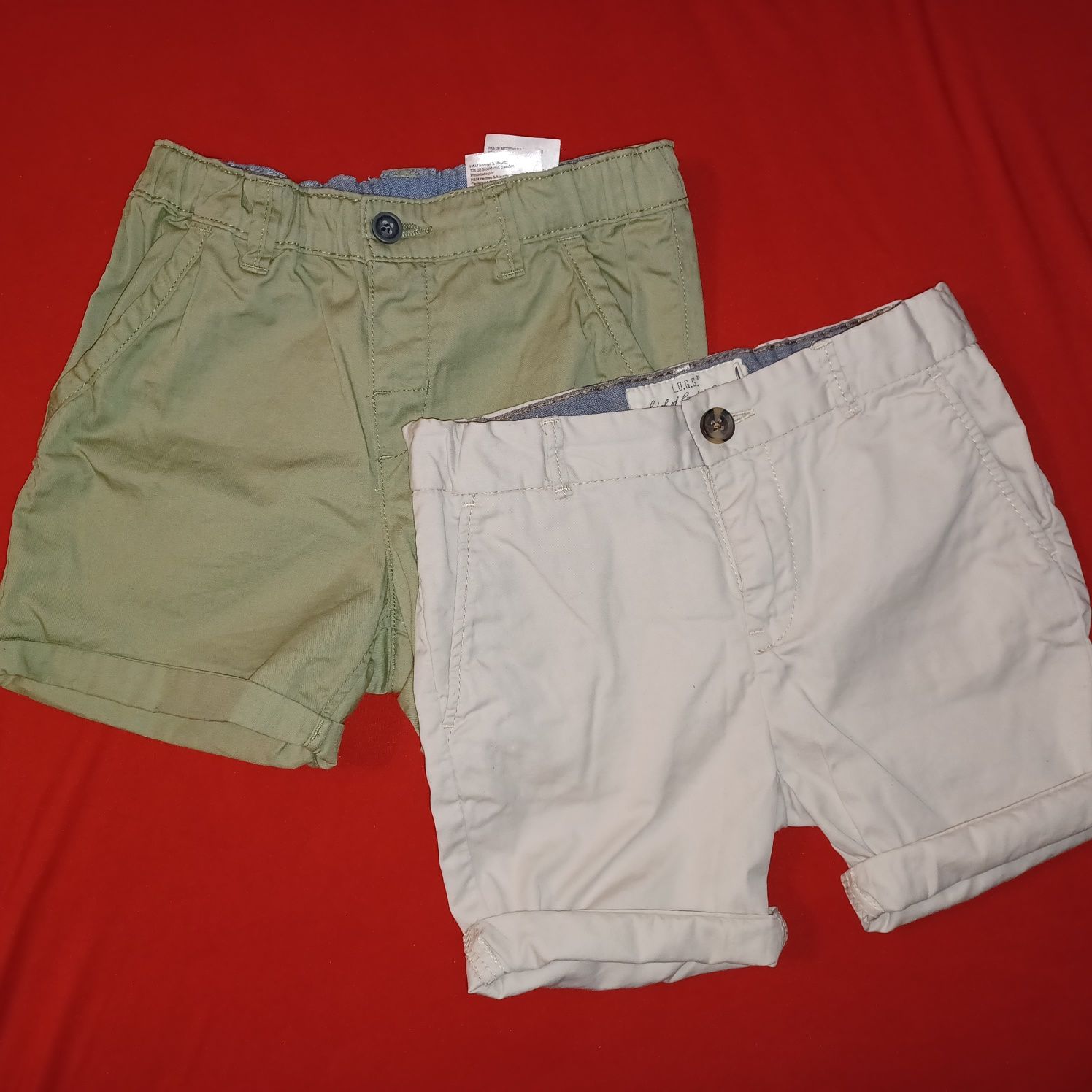 Chinosy 2 pary spodenek h&m 104