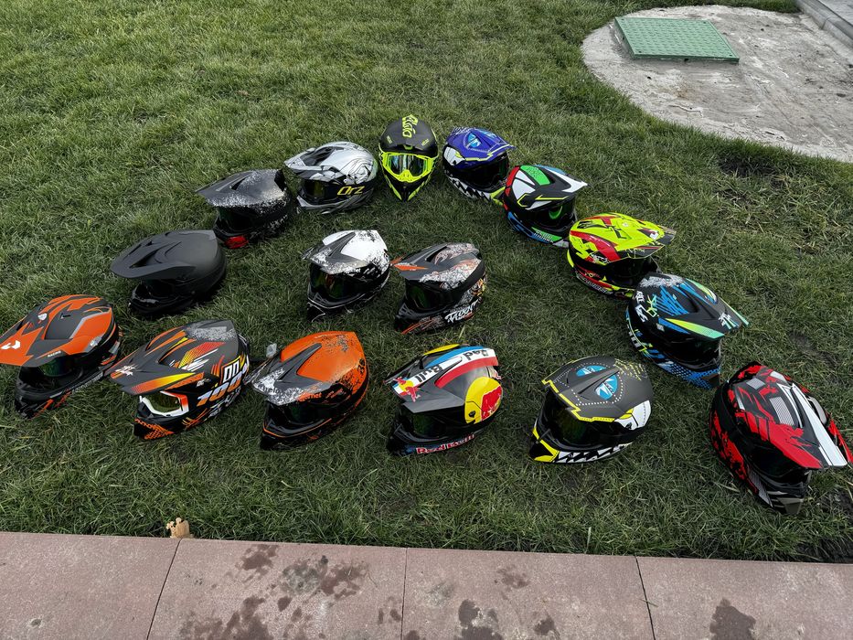 Эндуро кроссовый мото шлем с очками