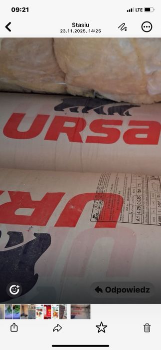 Wełna mineralna lambda 33 URSA 20 rolek - 10 cm