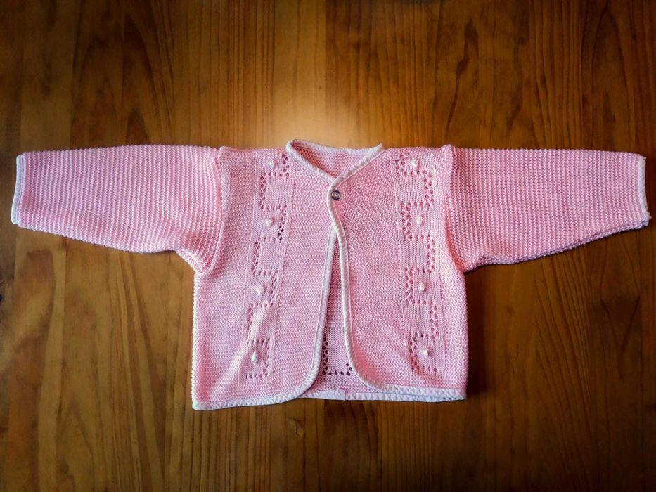 (NOVO, PORTES GRÁTIS) Casaco de Algodão de Bebé (3-6 meses) - Rosa