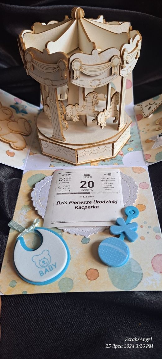 Pamiątka na 1 urodziny Roczek exploding box