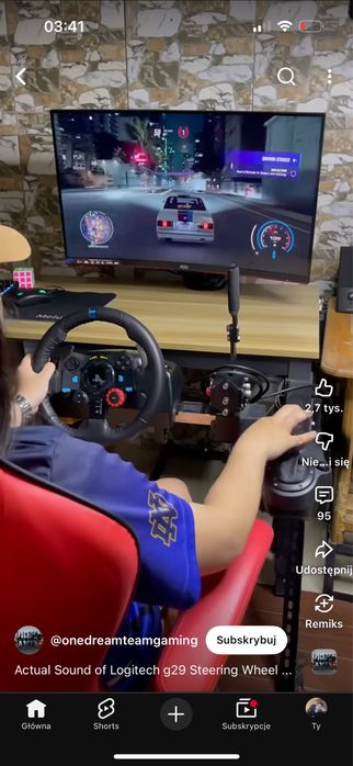 kierownica logitech g29 ze skrzynią biegów brak pudelka