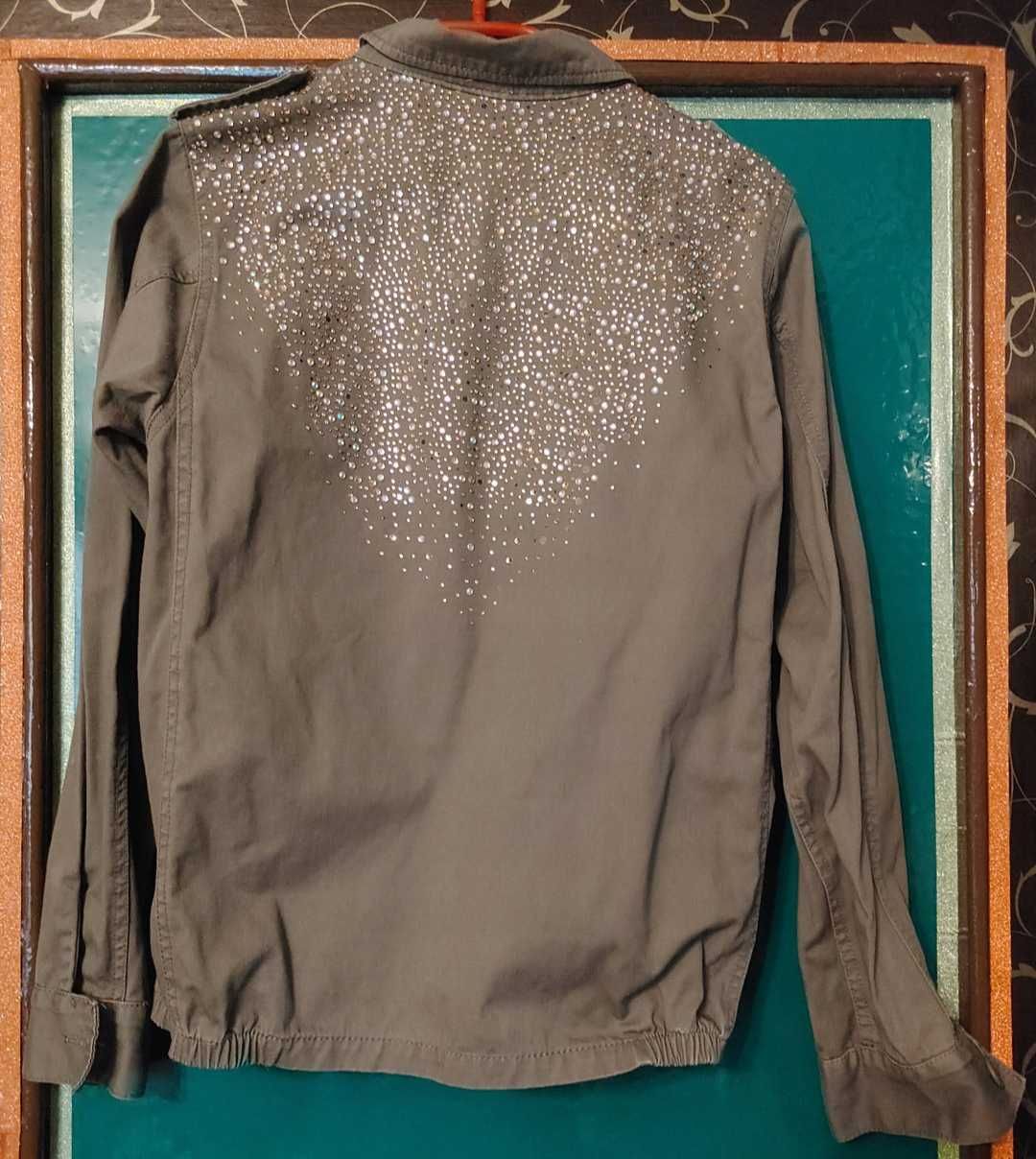 Kurtka katana Vila khaki cyrkonie xs/s/m piękna