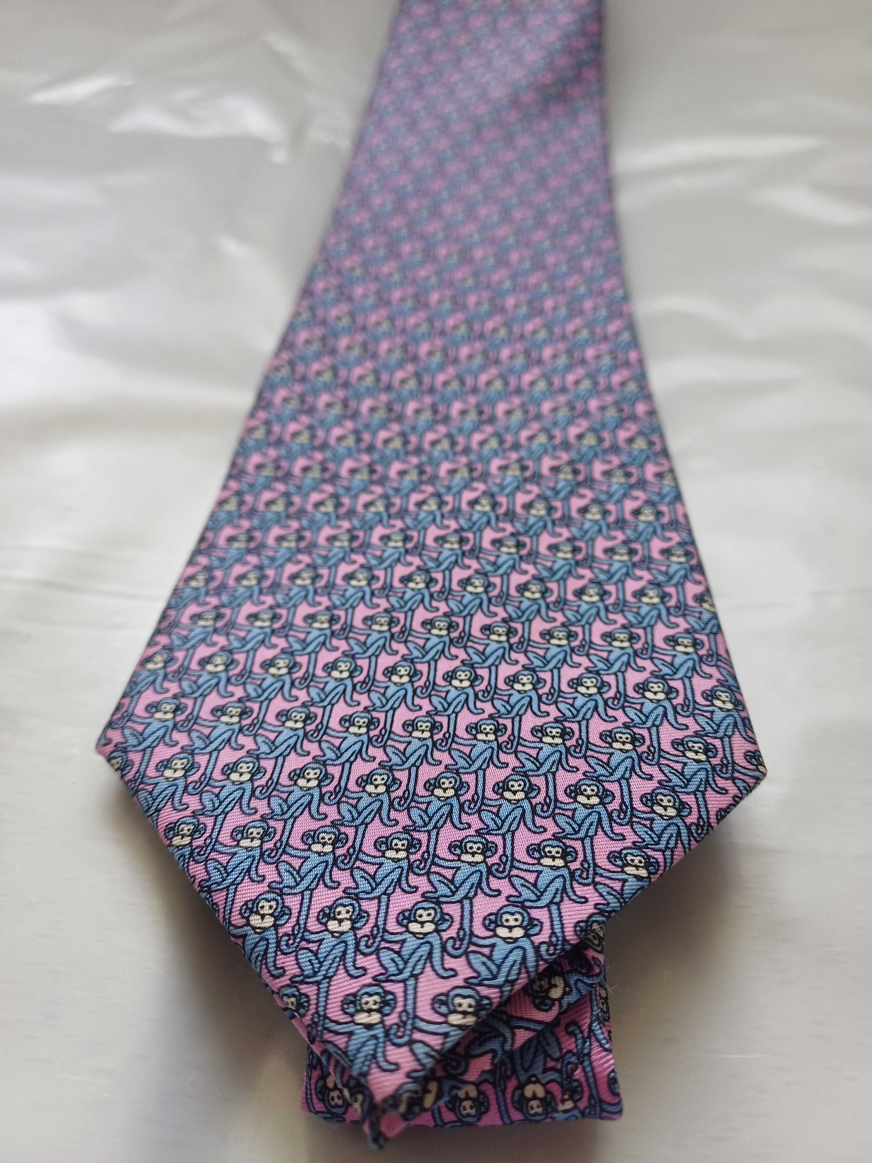 Michelsons of London Limited Edition jedwabny krawat małpki