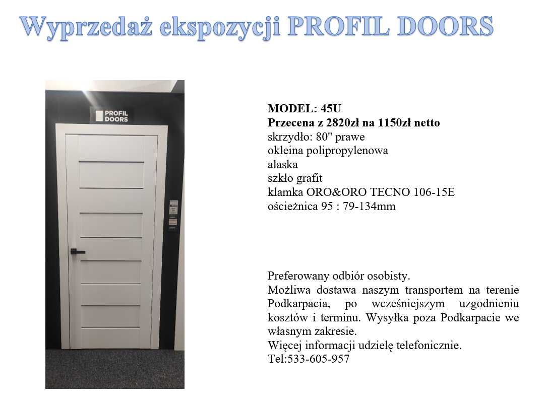 Drzwi wewnętrzne profildoors 45U 80 prawe