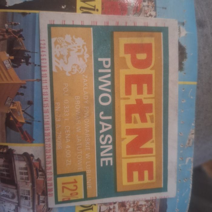 Etykieta stara z piwa