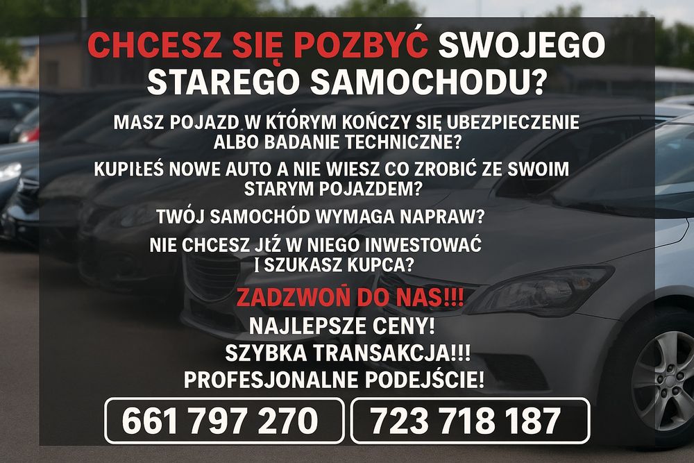 SKUP AUT 24H Zadzwoń ! Napisz ! Skup samochodów Warszawa + okolice! !