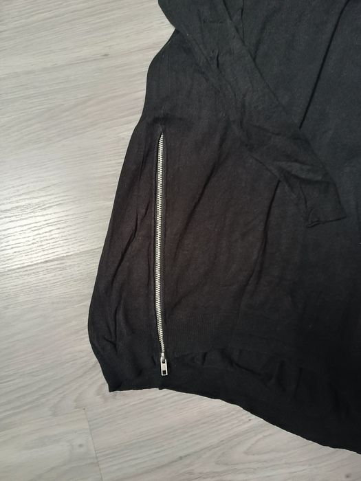 Swterek dzianinowy jesienny damski z wiskozy czarny swter bluza L-XL