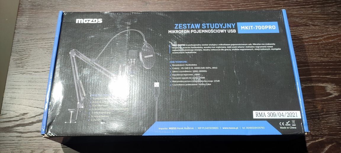 Mikrofon studyjny pojemnościowy USB MKIT-700PRO