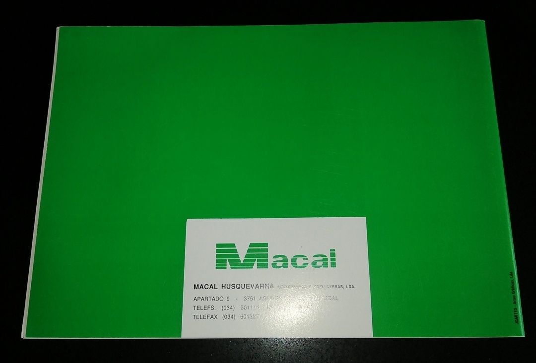 Livro de Instruções Macal M 83 TROFÉU - NOVO!