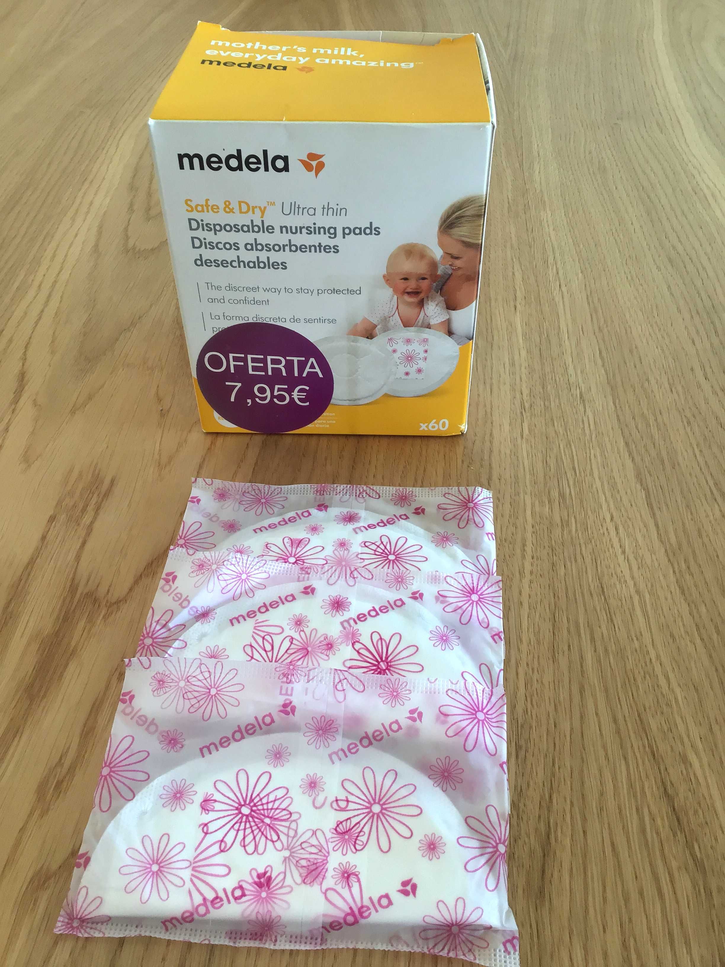 Conchas Medela (protectoras de mamilos) + 48 discos absorventes - novo