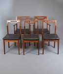 Conjunto de 5 cadeiras mid century