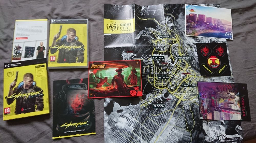 Cyberpunk 2077 PC Gra CDP Edycja Pudełkowa Mapa Naklejki Zestaw gier