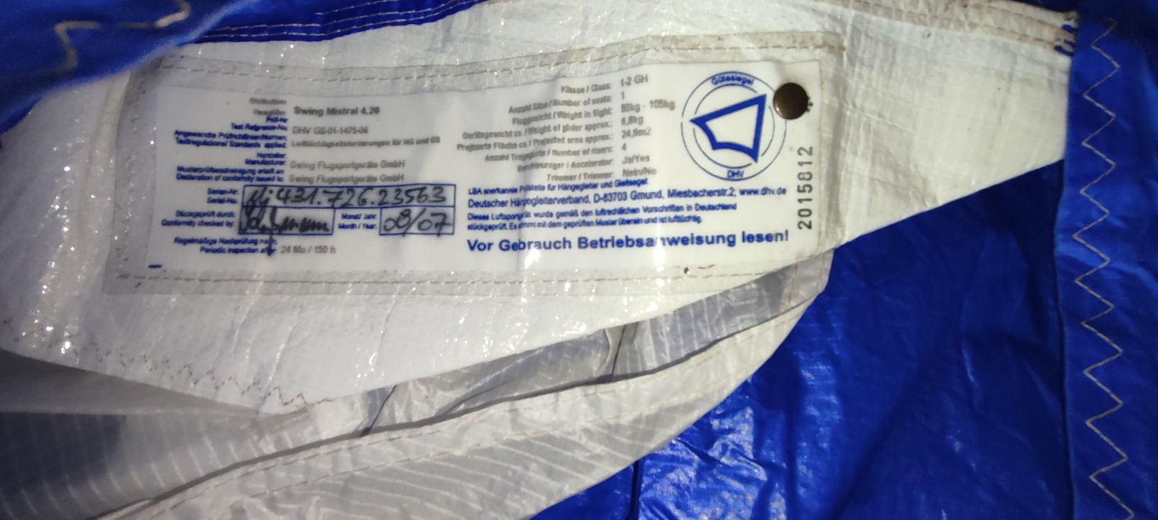 Продам параплан Swing