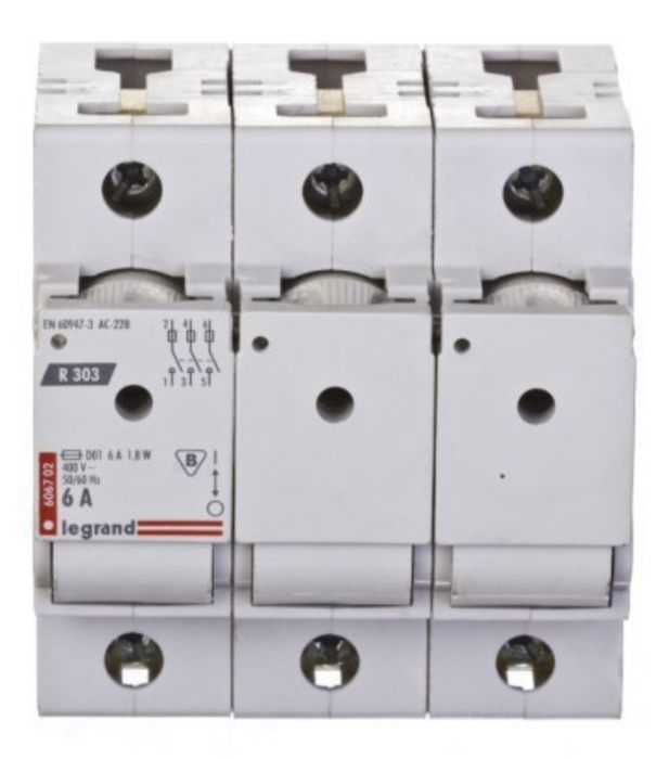 Rozłącznik bezpiecznikowy  3P 6A D01 R303