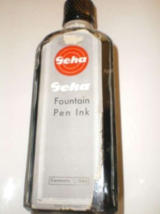 Frasco c/tinta permanente Geha e enxugador Tank