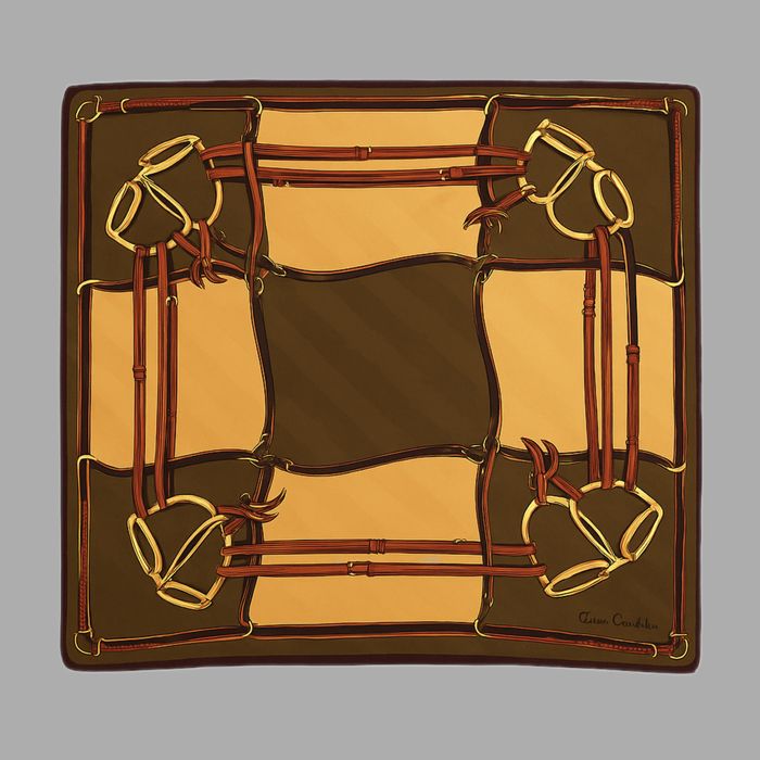 Вінтажна хустка Pierre Cardin, 100% шовк, кінний принт