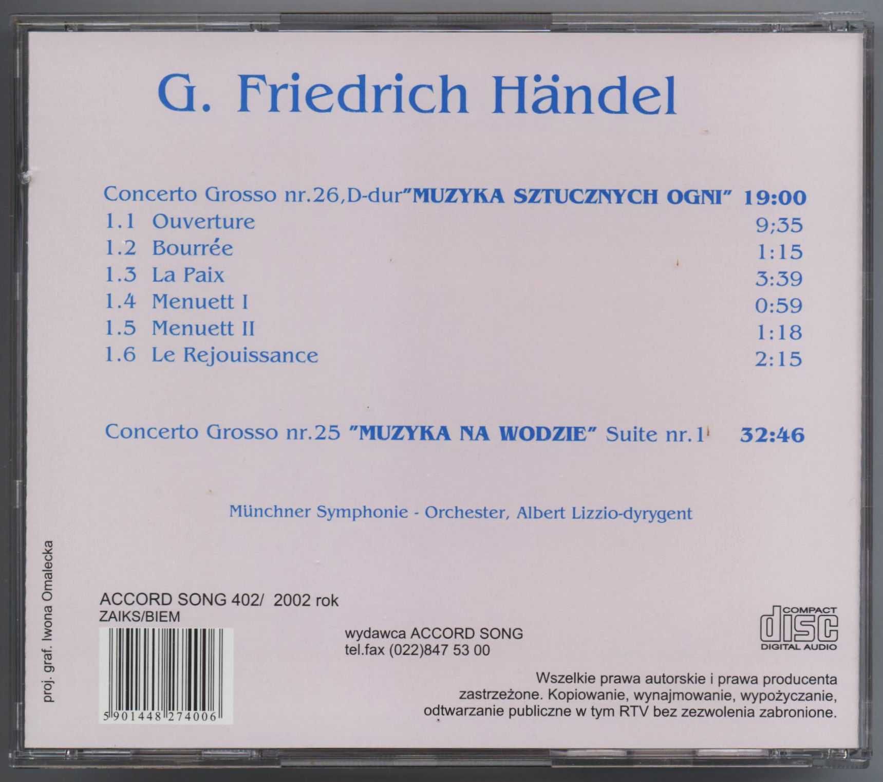 CD Haendel - Muzyka sztucznych ogni / Muzyka na wodzie