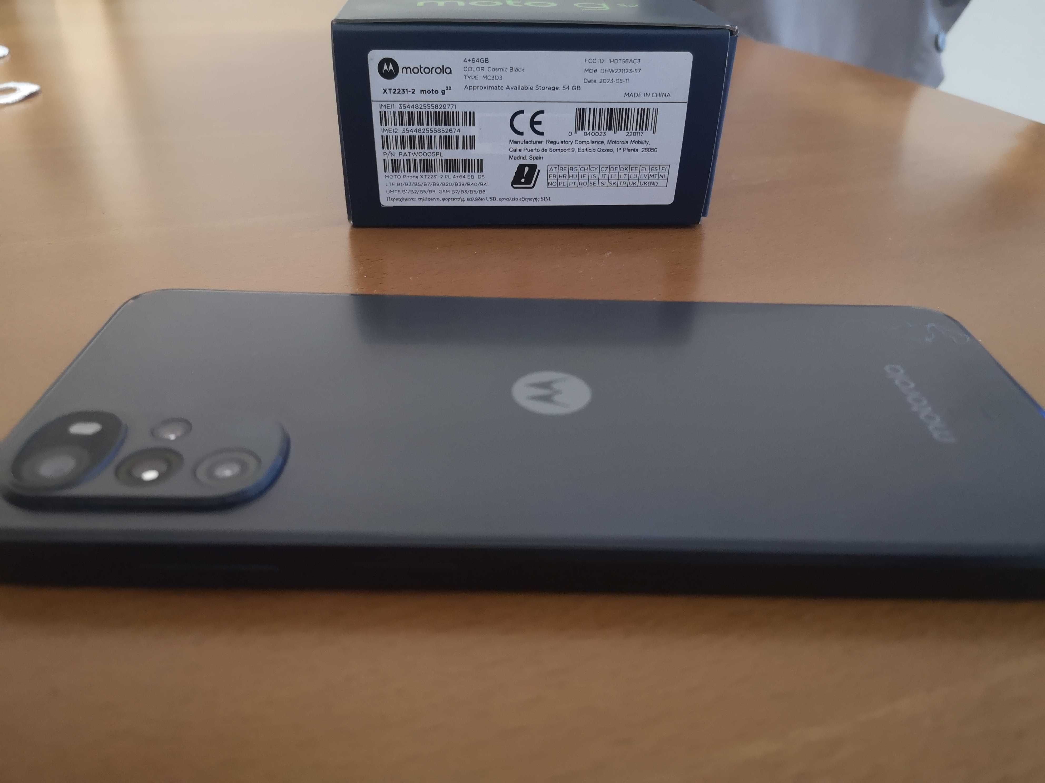 Motorola moto g22 jak nowy - na gwarancji, ochrona ekranu + etui