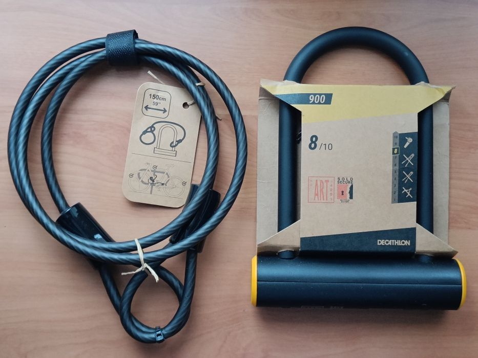 Solidny U lock+ linka Decathlon