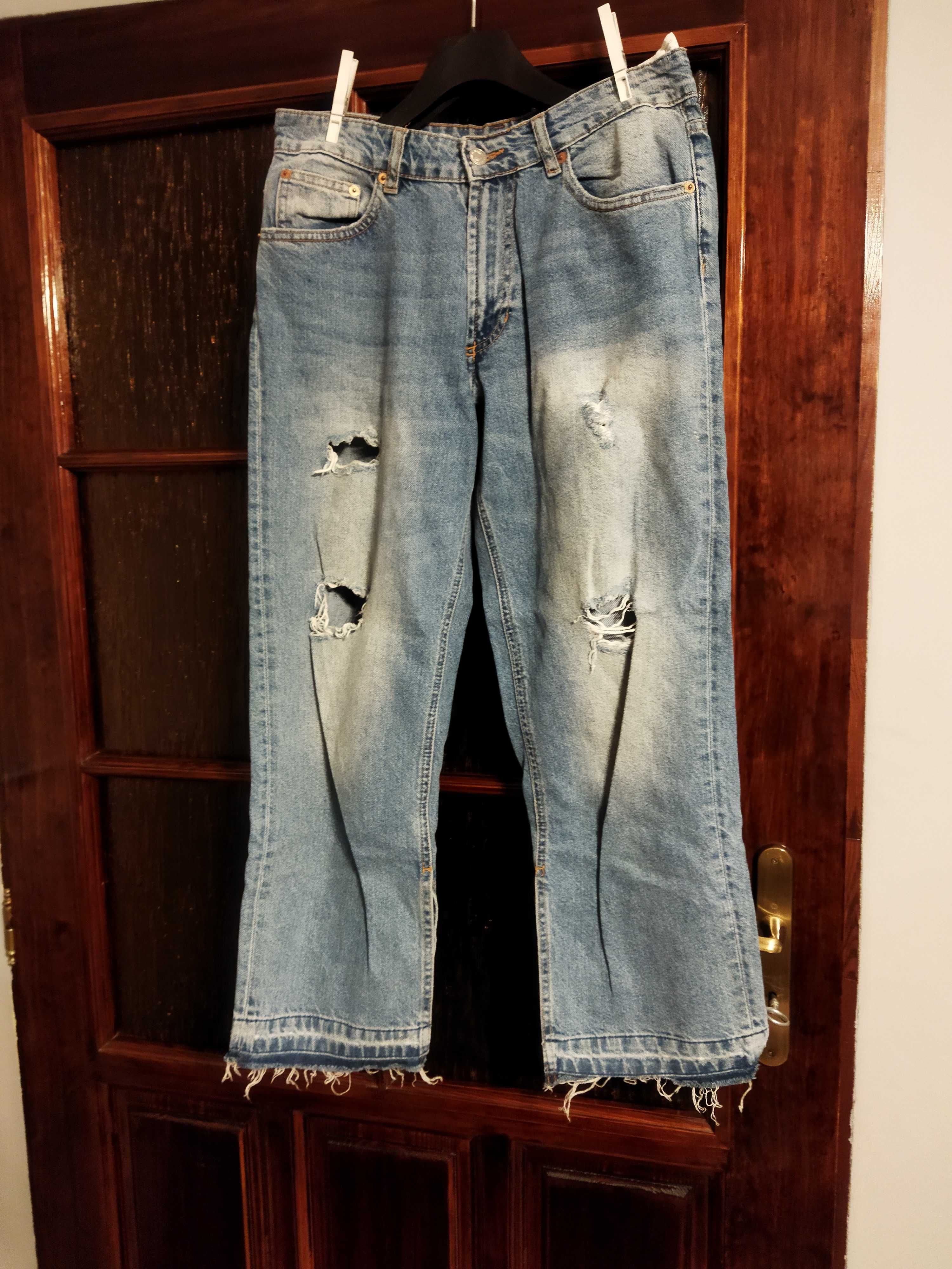 Spodnie 36 pull &bear damskie dżinsy jeans j.nowe dziury grube solidne