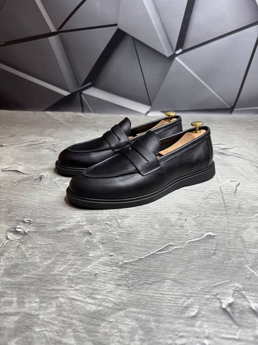 Лоферы Кожаные классические мужские чёрные LORO PIANA Black! ХИТ!