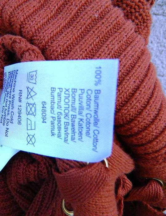 Ciążowa tunika sweter, wiązane boki bawełna 36/38