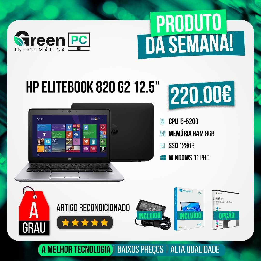 Portátil HP EliteBook 820 G2 i5 (5th Gen) | 8GB RAM | 240GB SSD |12.5″