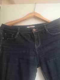 Granatowe  damskie Jeansy skinny