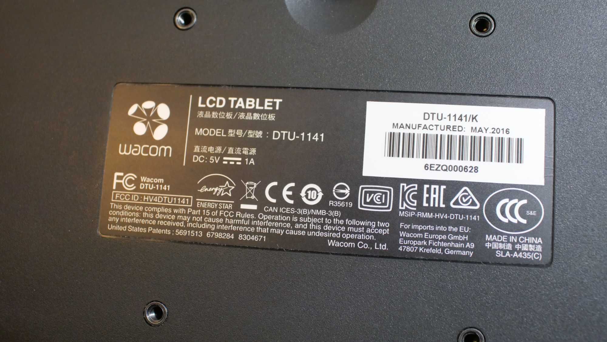 Графічний планшет для малювання Wacom DTU-1141K 10.1" Full HD IPS 1024